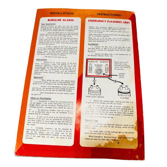 Vintage Safer-EMCO Auto Burglar Alarm NOS | 1970s Car Accessory - Picture 3 of 10